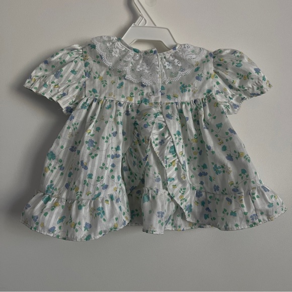 Vintage 1980s Cutest One Baby Girl Floral Dress with Lace Trim-Size 12 Months - Picture 4 of 6